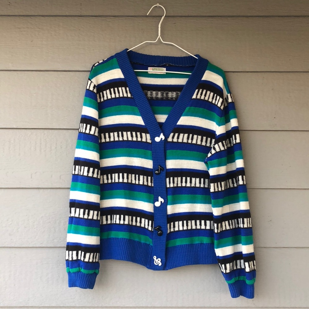 Vintage Handmade Piano Cardigan
